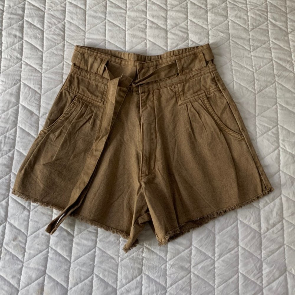 NEW Free People High Rise Paperbag Tie Shorts